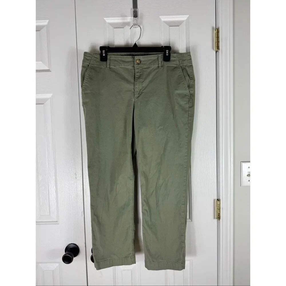 Loft Womens Green The Slim Pants Size 12